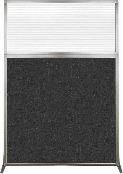 Versare Hush Screen Portable Room Divider | Workstation Wall Divider | Freestanding Privacy Hush Panels | Clear Fluted Windows | Fabric Office Divider Screen | Great for Room Separation