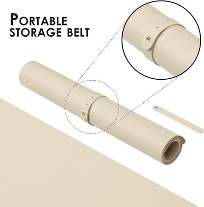 Leather Desk Mat - Non-Slip PU Desk Pad for Office and Home - Desk Organization and Accessories - Ideal for Large Mouse Pad and Desk Mats on Top of Desks (Beige,27.6"x 13.8")