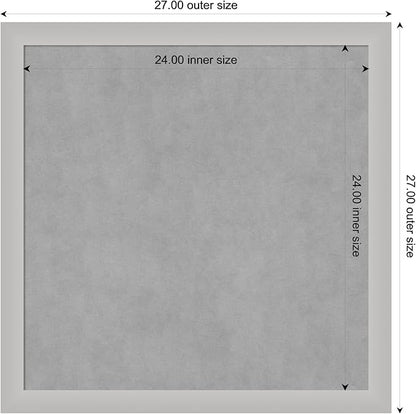 Amanti Art Silver Framed Magnetic Board 27x27 Medium Vision Board for use with Magnets, 100% Metal Sheet to Display Items as Office Decor or for Home Organization in mudroom, Kitchen or Kids Room