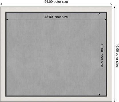 Amanti Art Silver Framed Magnetic Board 46x54 Oversize Vision Board for use with Magnets, 100% Metal Sheet to Display Items as Office Decor or for Home Organization in mudroom, Kitchen or Kids Room