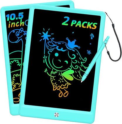 BUKEBU LCD Writing Tablet Doodle Board, Colorful Drawing Pad, Electronic Drawing Tablet, Drawing Pads,Travel Gifts for Kids Ages 3 4 5 6 7 8 Year Old Girls Boys (10.5 inch, Blue&Blue)
