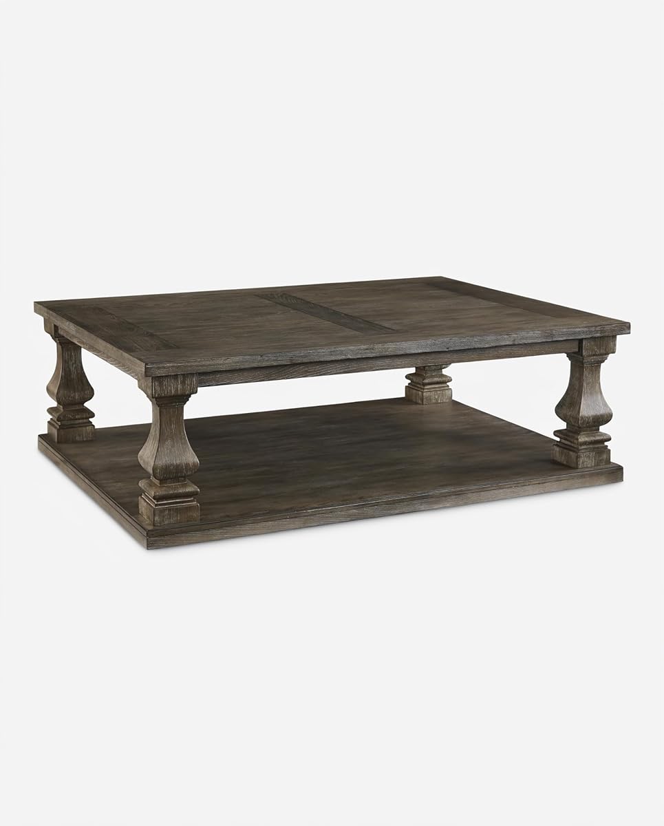 Signature Design by Ashley Large Farmhouse Coffee Table, Weathered Gray
