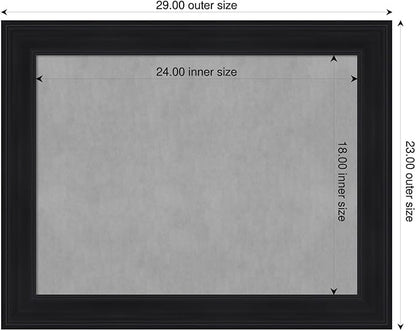 Amanti Art Black Framed Magnetic Board 23x29 Medium Vision Board for use with Magnets, 100% Metal Sheet to Display Items as Office Decor or for Home Organization in mudroom, Kitchen or Kids Room