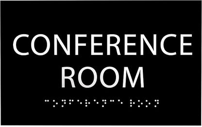 ADA CENTRAL SIGNS - 6" X4" Conference Room Sign - ADA Compliant Tactile Graphics Grade 2 Braille Text Privacy Sign | Wall Mount Plastic Meeting Signs For Schools, Hospitals, Offices, and Apartments