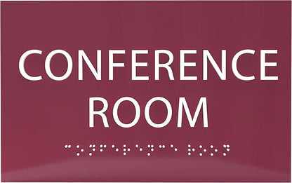 ADA CENTRAL SIGNS - 6" X4" Conference Room Sign - ADA Compliant Tactile Graphics Grade 2 Braille Text Privacy Sign | Wall Mount Plastic Meeting Signs For Schools, Hospitals, Offices, and Apartments