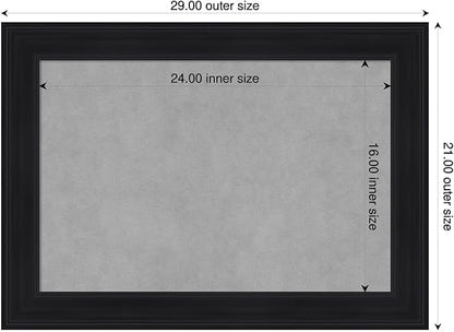 Amanti Art Black Framed Magnetic Board 21x29 Medium Vision Board for use with Magnets, 100% Metal Sheet to Display Items as Office Decor or for Home Organization in mudroom, Kitchen or Kids Room