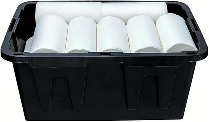 4-Pack Heavy Duty 27 Gallon Plastic Storage Bins with Lids - Stackable Large Storage Totes for Garage, Home Organization & Moving Supplies (Black Bases & Red Lids)
