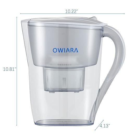 Water Filter Pitchers for Drinking Water with Activated Carbon Filter,10 Cup 150 Gallon Filter Water Pitcher, BPA Free and Removes Fluoride, Chlorine, Lead, PFAS, PFOA