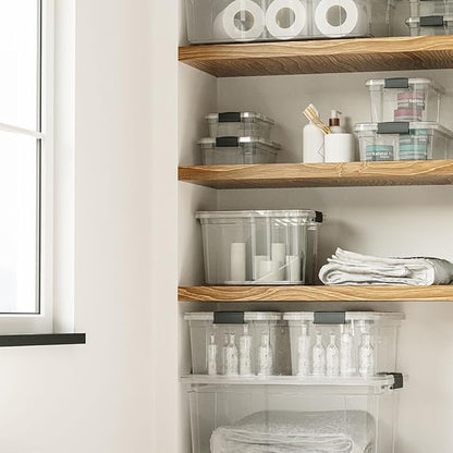 Superio Storage Bins with Lids- 2 Pack, 2.5 Qt Clear Boxes for Organizing, Stackable Plastic Containers- BPA Free, Non-Toxic, Odor Free, Organizer for Home, Office, Dorm
