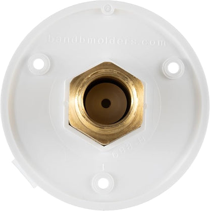 RecPro RV Camper Motorhome Trailer Marine White City Water Fill Inlet Flange Brass with Check Valve (with Hose Elbow)