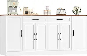 71” Large Buffet Cabinet, Sideboard with Adjustable Shelves