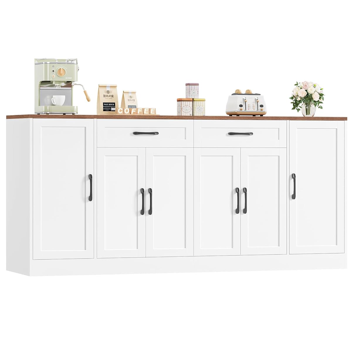 71” Large Buffet Cabinet, Sideboard with Adjustable Shelves