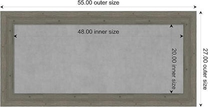 Amanti Art Grey Framed Magnetic Board 27x55 Oversize Vision Board for use with Magnets, 100% Metal Sheet to Display Items as Office Decor or for Home Organization in mudroom, Kitchen or Kids Room