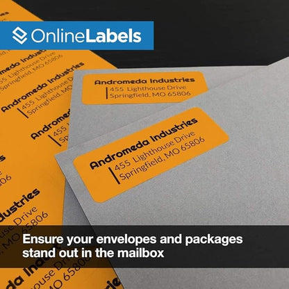 Neon Orange Address Labels - 2.625 x 1 - Pack of 3,000 Labels, 100 Sheets - Inkjet/Laser Printer - Online Labels