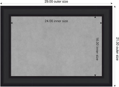 Amanti Art Black Framed Magnetic Board 21x29 Medium Vision Board for use with Magnets, 100% Metal Sheet to Display Items as Office Decor or for Home Organization in mudroom, Kitchen or Kids Room