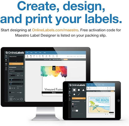4 x 2 Rectangle Mailing Labels - Permanent, White Matte - Address, Shipping, Gift - Pack of 50,000-5,000 Sheets - Inkjet/Laser Printers - Online Labels