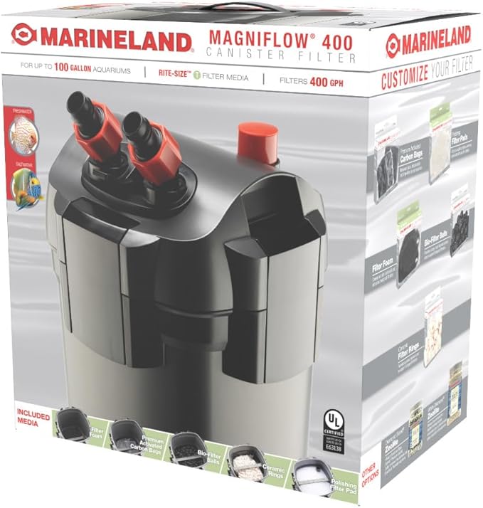 Marineland Magniflow Canister Filter For aquariums, Easy Maintenance,Black