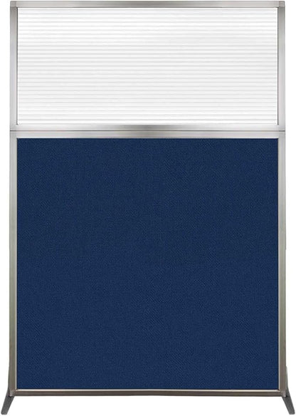 Versare Hush Screen Portable Room Divider | Workstation Wall Divider | Freestanding Privacy Hush Panels | Clear Fluted Windows | Fabric Office Divider Screen | Great for Room Separation