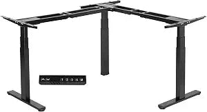 Black Electric Corner 3 Leg Standing Desk Frame, DESK-V130EB