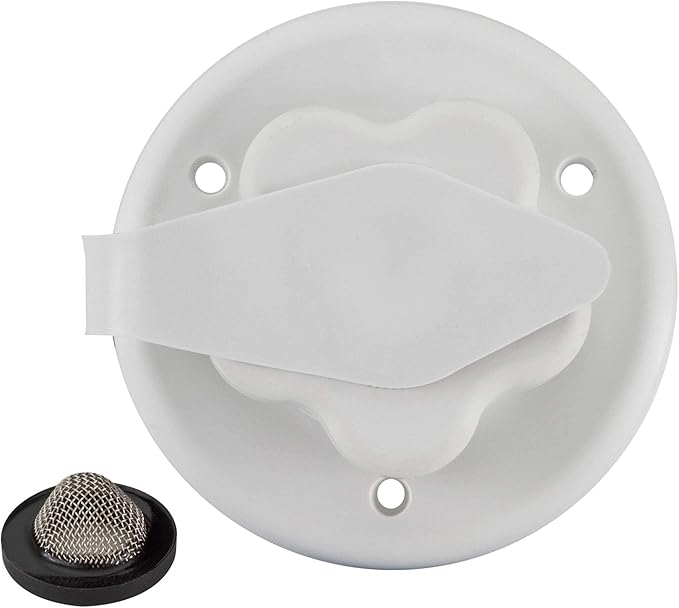 RecPro RV White City Water Fill Inlet Flange Brass with Check Valve | Made in America (No Hose Elbow)
