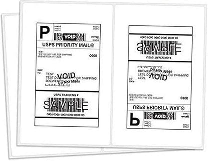 BESTEASY Round Corner Half Sheet Self Adhesive Shipping Labels for Laser and Ink Jet Printers, White Blank (4000 Sheets, 8000 Labels)