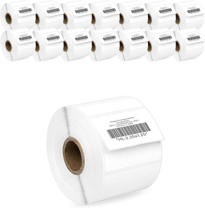 HOUSELABELS 2.25" x 1.25" Address Labels on 1" Core Compatible with Zebra and Rollo Printers, 15 Rolls / 1,000 Labels per Roll