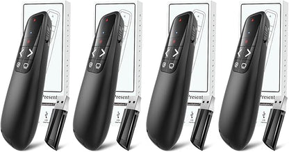 (4 Units) Wireless Presenter Remote, Clicker for Laptop PowerPoint Presentations Pointer, RF Computer Clicker for Presentations Remote, Slideshow/Smartboard/College/Classroom/PPT Clicker