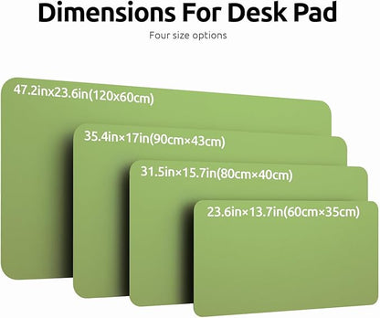YSAGi Leather Desk Protector, Office Mat, Large Mouse Mat, Non-Slip PU Leather Blotter, Laptop Pad, Waterproof Writing Pad for Office and Home (Leaf Green, 31.5" x 15.8")