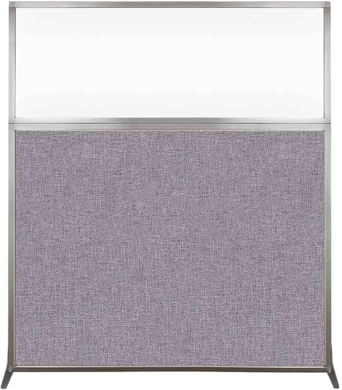 Versare Hush Screen Portable Room Divider | Workstation Wall Divider | Freestanding Privacy Hush Panels | Clear Windows | Fabric Office Divider Screen | Great for Room Separation