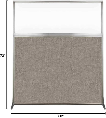 Versare Hush Screen Portable Room Divider | Workstation Wall Divider | Freestanding Privacy Hush Panels | Clear Windows | Fabric Office Divider Screen | Great for Room Separation