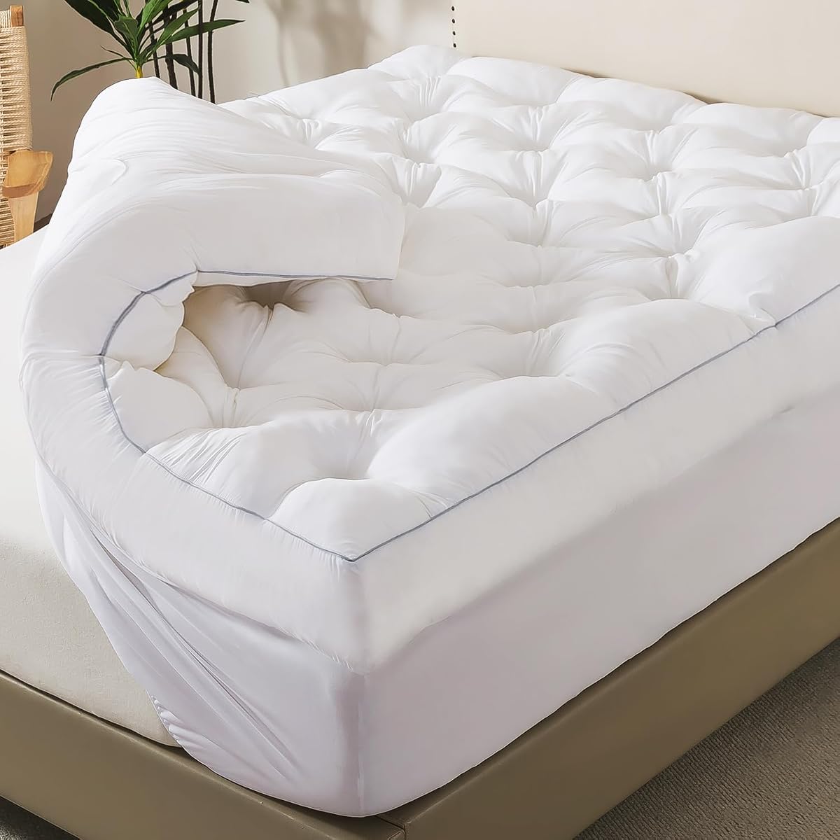 5 Inch Memory Foam Mattress Topper (Queen, 60x80),Deep Pocket