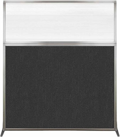 Versare Hush Screen Portable Room Divider | Workstation Wall Divider | Freestanding Privacy Hush Panels | Clear Fluted Windows | Fabric Office Divider Screen | Great for Room Separation