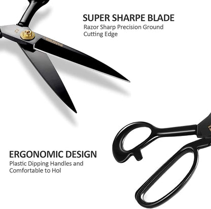 Sewing Scissors, 12 Inch Fabric Dressmaking Scissors Heavy Duty Shears Sharp Cutting for Crafting, Leather, Dressmaking, Tailoring, Raw Materials