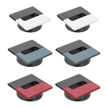 PATIKIL 2.8inch Desk Grommet, 6Pcs Cable Grommet Wire Management Cable Hole Cover Cord Organizer for Office Home Table Countertop, Black/Red Black/White Black/Blue