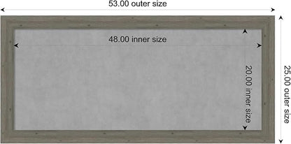 Amanti Art Grey Framed Magnetic Board 25x53 Oversize Vision Board for use with Magnets, 100% Metal Sheet to Display Items as Office Decor or for Home Organization in mudroom, Kitchen or Kids Room