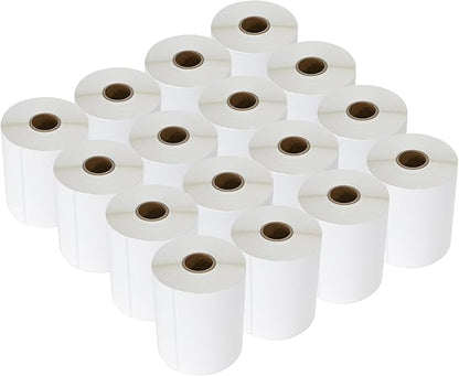 L LIKED 4000 Count 4" x 6" Direct Blank Thermal Shipping Labels with 250 Labels/Roll - Compatible with Zebra 2844 ZP-450 ZP-500 ZP-505 (16 Rolls)