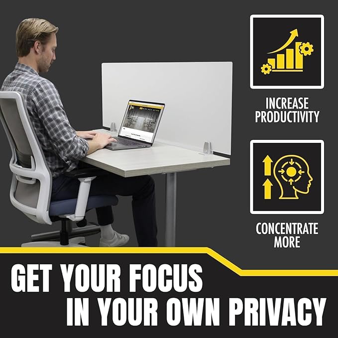 OBEX Clear Acrylic Desk Mounted Privacy Panel, 18" x 30", Clear