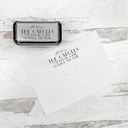 Self Inking Modern Address Stamps | Custom Return Address Stamper (Bold Branch, Xtra Wide)