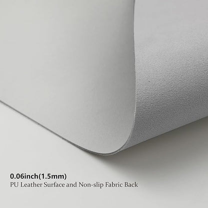 HOMIEAZICOZI Leather Desk Mat - Non-Slip PU Desk Pad for Office and Home - Desk Organization and Accessories - Ideal for Large Mouse Pad and Desk Mats on Top of Desks (White,36''x 17'') (DPD-W-L)