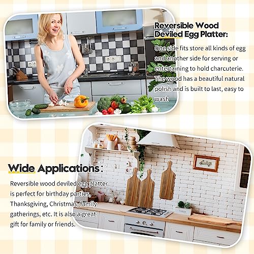 Rtteri 6 Pcs Acacia Wood Cutting Board with Handles Kitchen Thicken Chopping 17 x 6 Inch Wooden Charcuterie Serving Blank Boards Bulk for Engraving Wedding Housewarming Gift