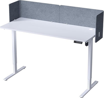 ERGO COLLECT Desk Privacy Panel,2PCS L-Shaped Clamp-On Office Desk Divider,2-in-1 Adjustable Acoustic Desktop Partition Or Under Desk Modesty Screen,for Office,Home,Felt (Grey, 47.2" x 15.7")