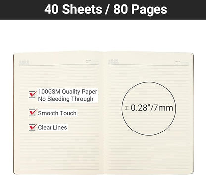 EUSOAR Composition Notebooks College Ruled, 1 Pack A4 11" x 8-1/2",40 Sheets/ 80 Pages, 100gsm Thick Paper, Line Journal Notebook for Note Taking, Large Travelers Journals, for Office Work Diary