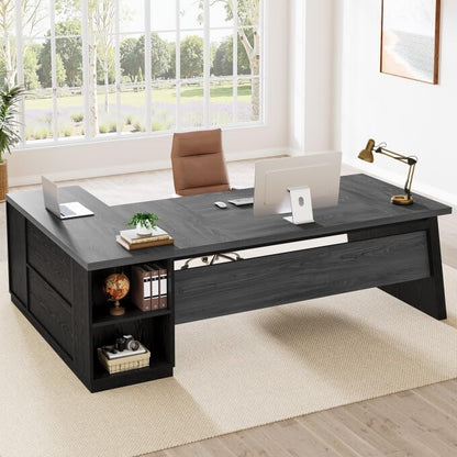 78" L Shaped Executive Desk with Storage, Home Office