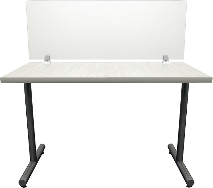 OBEX Clear Acrylic Desk Mounted Privacy Panel, 24" x 24", Clear