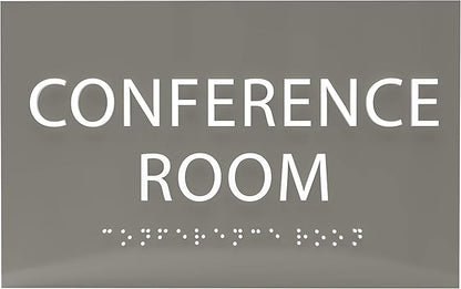ADA CENTRAL SIGNS - 6" X4" Conference Room Sign - ADA Compliant Tactile Graphics Grade 2 Braille Text Privacy Sign | Wall Mount Plastic Meeting Signs For Schools, Hospitals, Offices, and Apartments