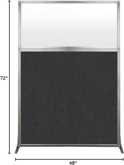 Versare Hush Screen Portable Room Divider | Workstation Wall Divider | Freestanding Privacy Hush Panels | Frosted Windows | Fabric Office Divider Screen | Great for Room Separation
