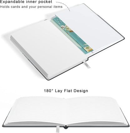 Lined Journal Notebook, Hardcover Journal for Women, Medium 5.7 x 8.4 in, 160 Pages Thick Paper, Cute Aesthetic Floral College Ruled Notebook for Journaling Writing Work Office School, Forest