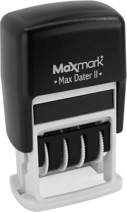 MaxMark Self-Inking Rubber Date Office Stamp with Received Phrase Blue Ink & Date RED Ink (Max Dater II), 12-Year Band