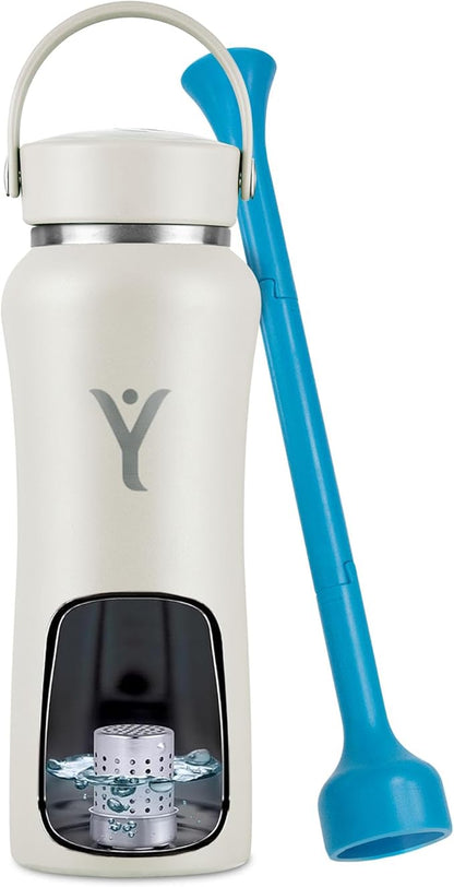 DYLN Hydrogen Water Bottle | Create Hydrating Alkaline Hydrogen-Rich Water Up to 9 pH | Vacuum Insulated Stainless Steel Water Bottle | Keeps Water Cold for 24 Hours