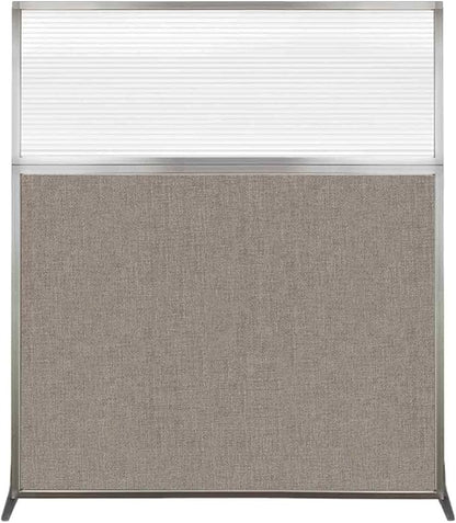 Versare Hush Screen Portable Room Divider | Workstation Wall Divider | Freestanding Privacy Hush Panels | Clear Fluted Windows | Fabric Office Divider Screen | Great for Room Separation